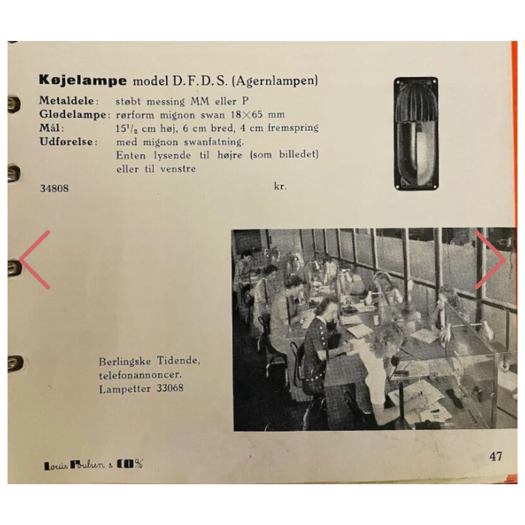 Beskrivelse af model D.F.D.S Agerenlampen.